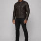 Dave Bautista The Wrecking Crew Dark Brown Leather Jacket, product view 3