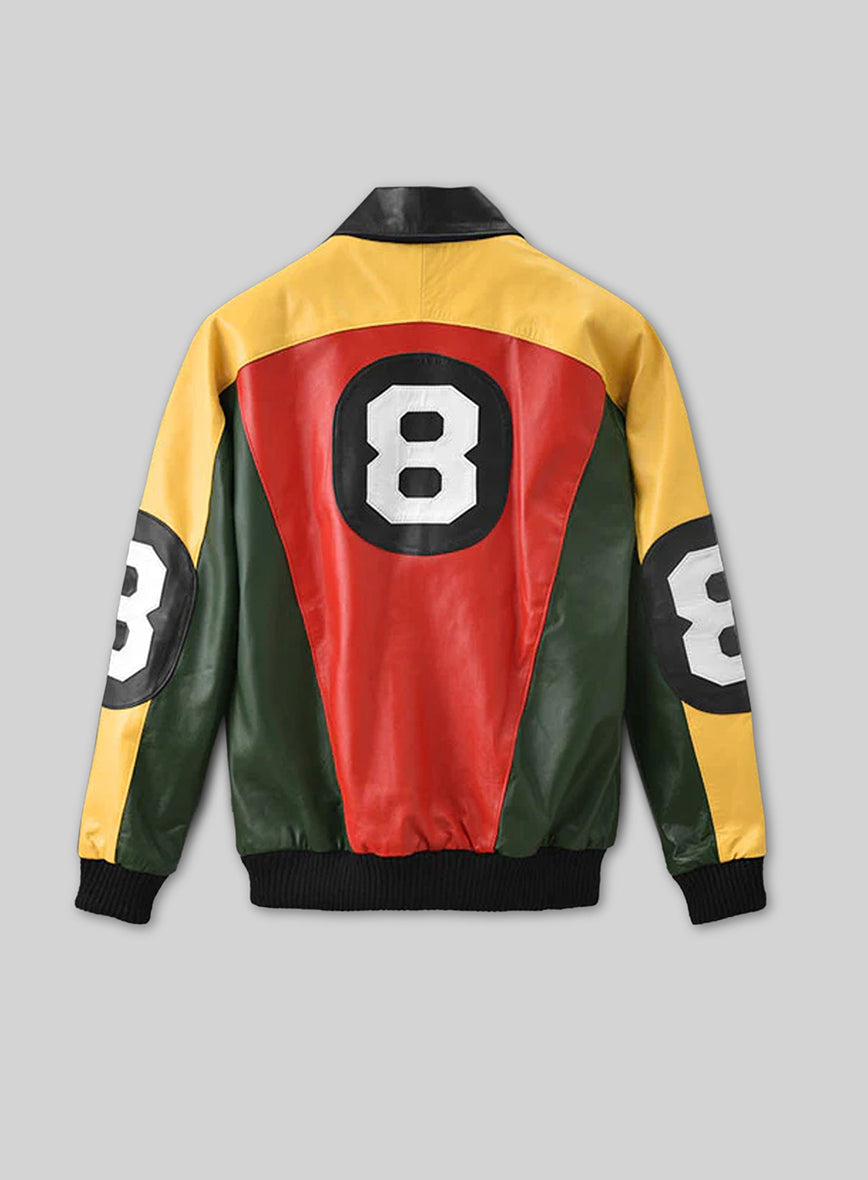 Patrick Warburton Seinfeld 8 Ball Leather Bomber Jacket, product view 2