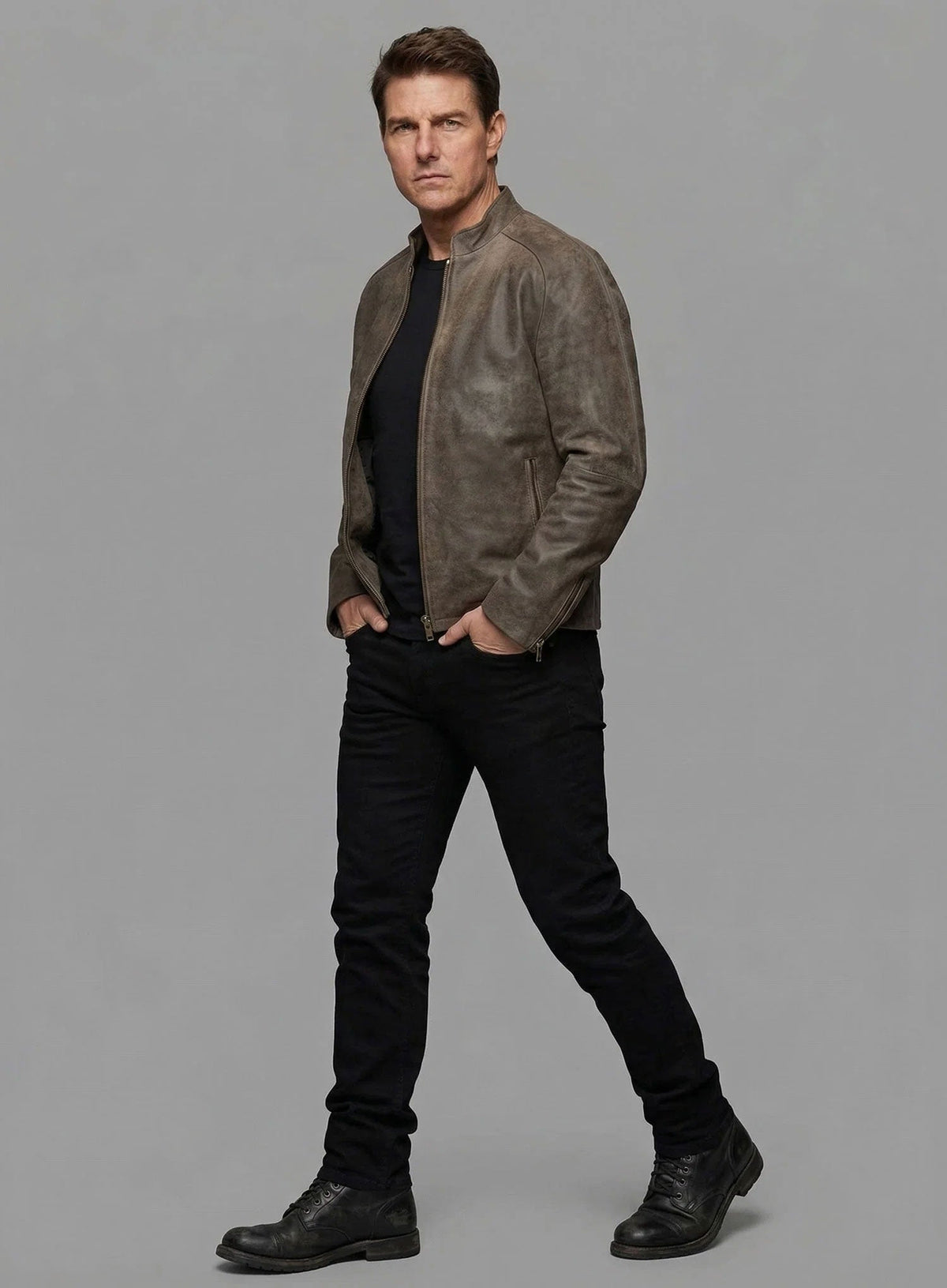Tom Cruise Jack Reacher Brown Napa Leather Jacket, product view 7