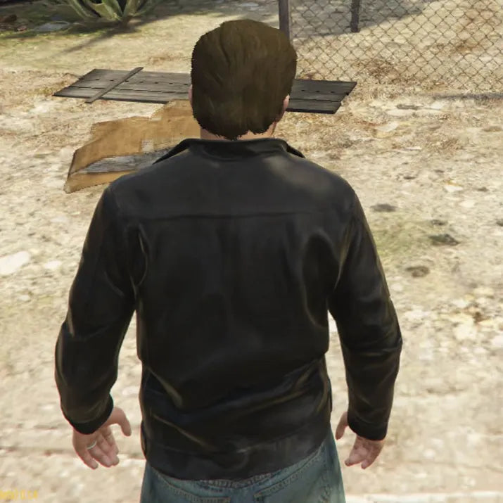 GTA 5 Michael Townley Black Leather Jacket — view 2