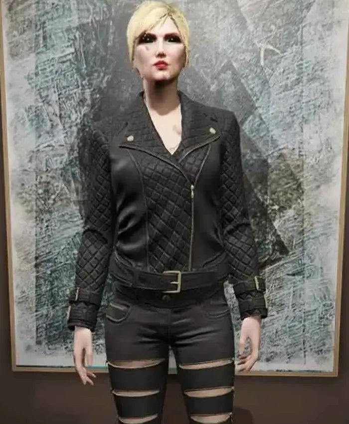 GTA 6 Female Protagonist Biker Leather Jacket — view 3