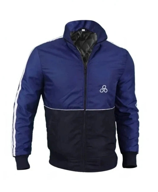 GTA IV Niko Bellic Blue Satin Bomber Jacket — view 2