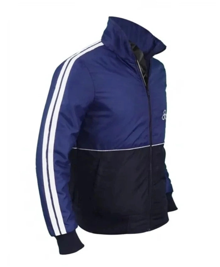 GTA IV Niko Bellic Blue Satin Bomber Jacket — view 3