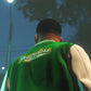 GTA V LS Pounders Bomber Green Letterman Jacket — view 2