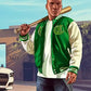 GTA V LS Pounders Bomber Green Letterman Jacket — view 4