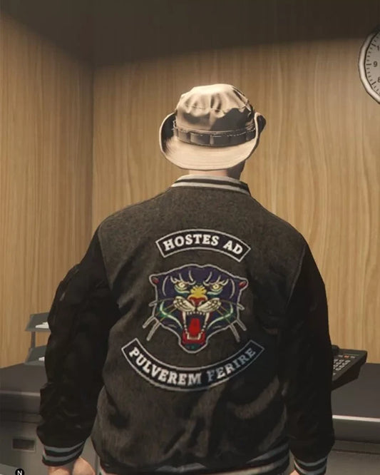 GTA VI Panther Varsity Bomber Letterman Jacket — view 2