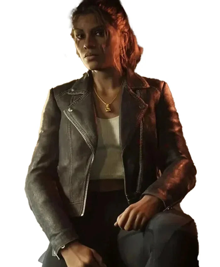 GTA VI Lucia Caminos Black Leather Jacket — view 2