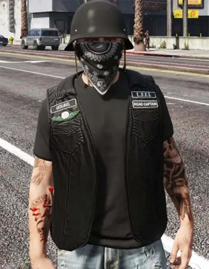 The Lost MC GTA 5 Black Leather Vest