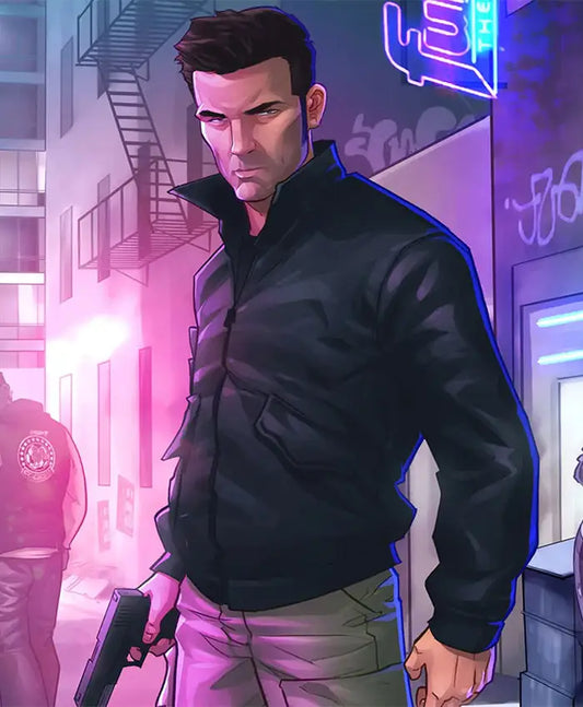 Grand Theft Auto GTA 3 Claude Leather Bomber Jacket