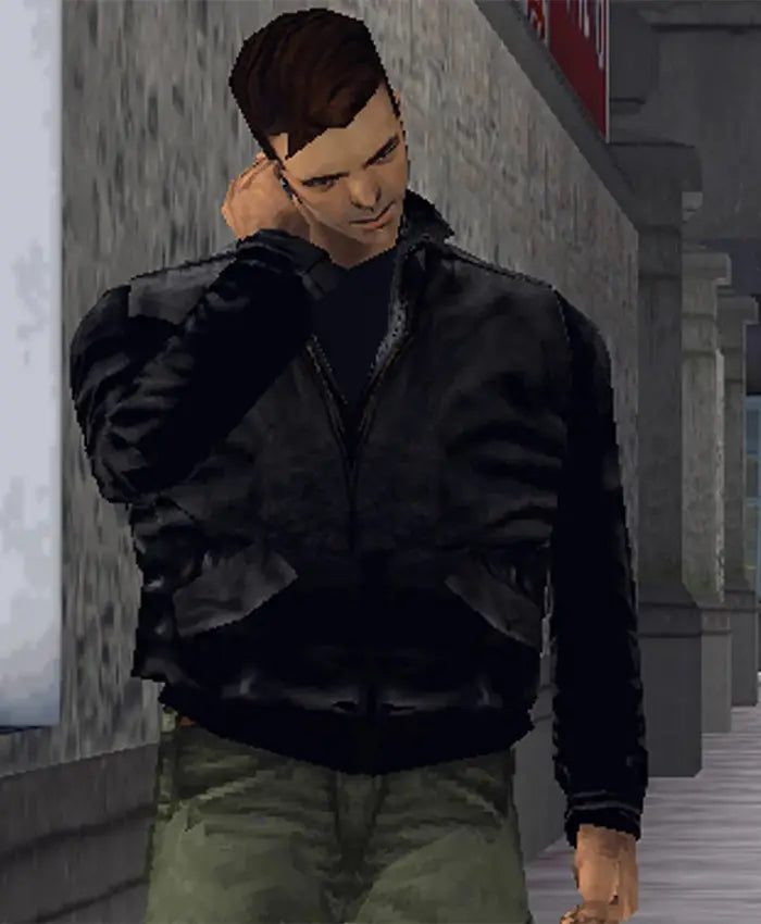 Grand Theft Auto GTA 3 Claude Leather Bomber Jacket — view 3