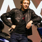 Valentino Rossi Black Leather Jacket – Valentino Rossi celebrity photo