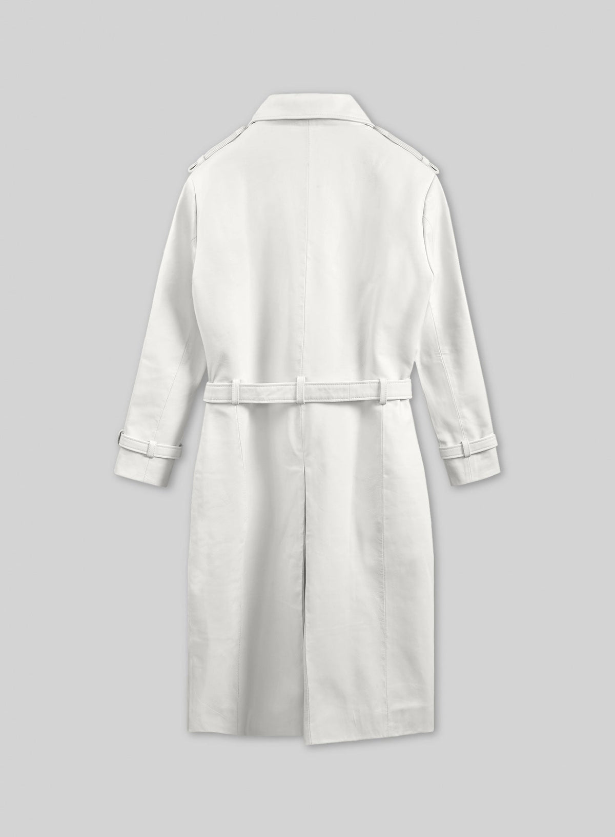 Vanessa Kirby Mission Impossible Fallout Black Leather Long Coat – close-up detail of hardware and pockets