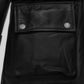 Victoria Beckham Black Leather Trench Coat – close-up and worn views