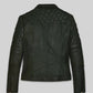 Victoria Justice Green Leather Jacket – back view
