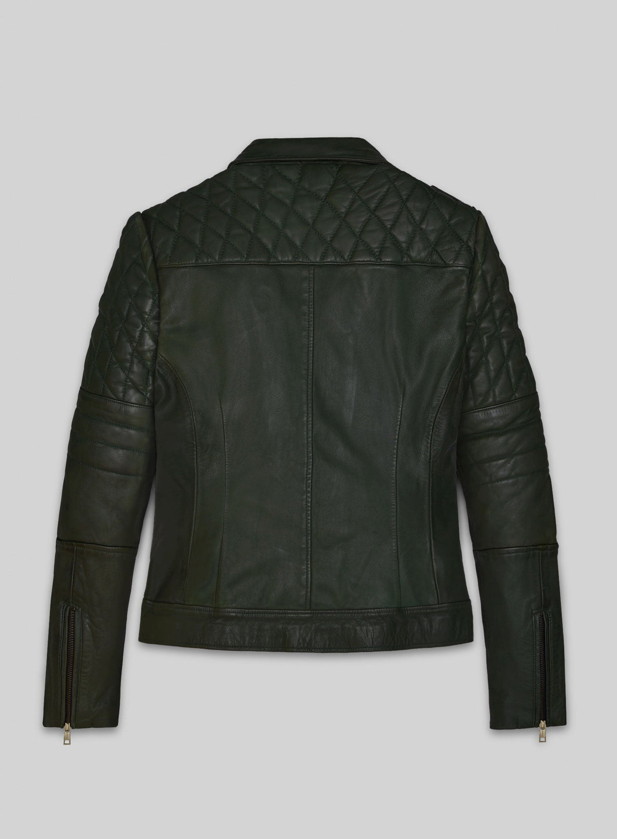 Victoria Justice Green Leather Jacket – back view