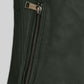 Victoria Justice Green Leather Jacket – close-up and worn views