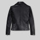 Victoria Justice Black Biker Leather Jacket – back view