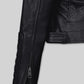 Victoria Justice Black Biker Leather Jacket – close-up and worn views