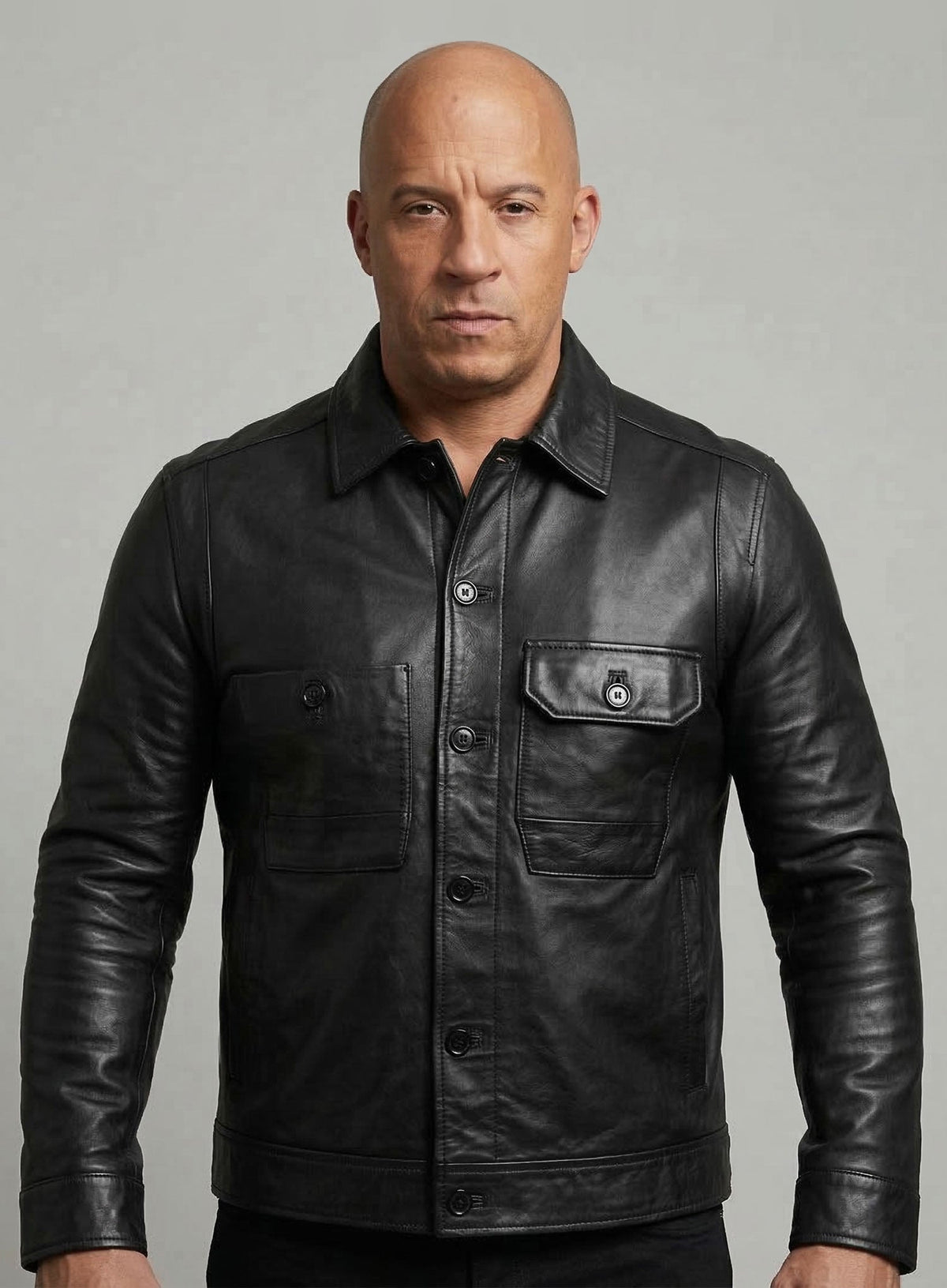 Vin Diesel Fast and Furious 8 Black Leather Jacket – alternate view