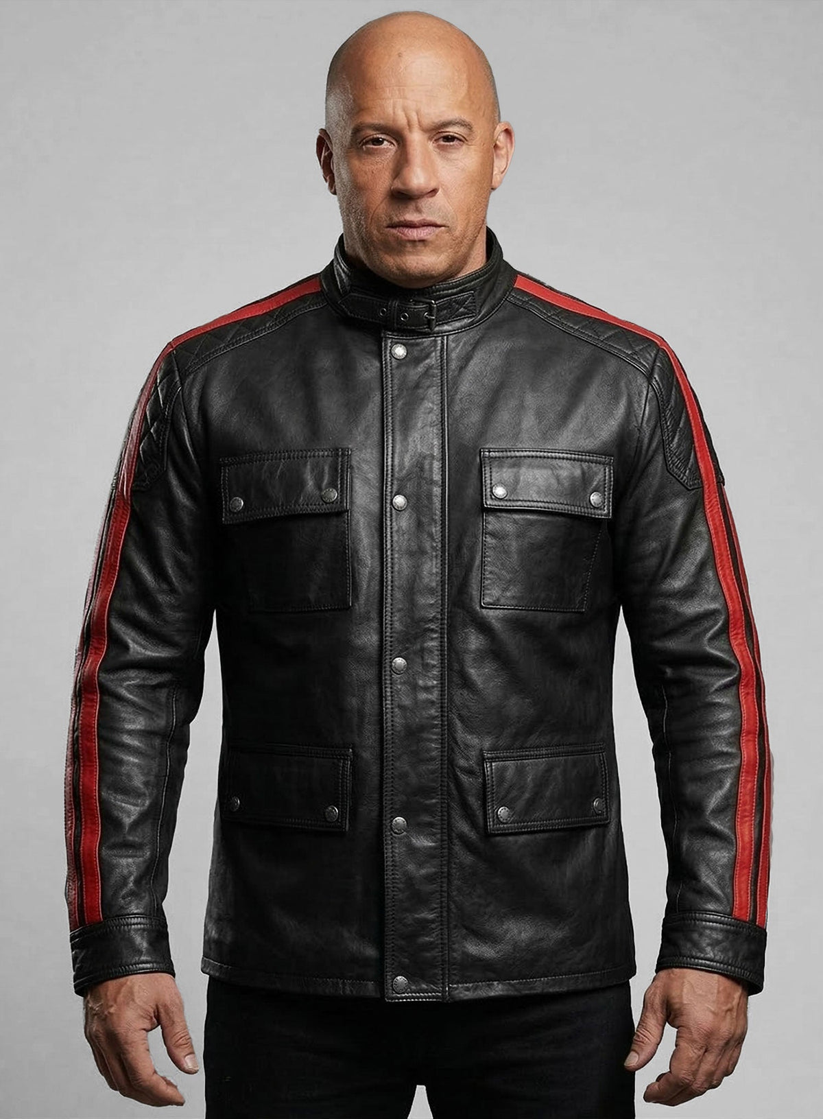 Vin Diesel Black Leather Jacket – alternate view