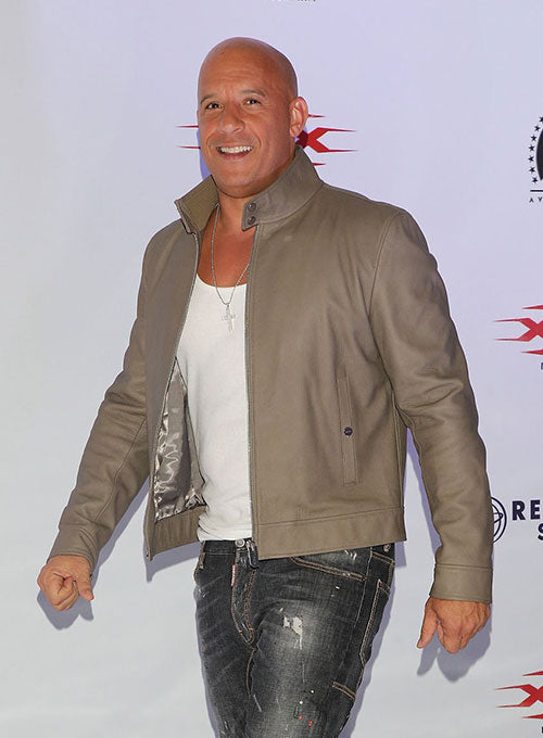 Vin Diesel xXx Return of Xander Cage Taupe Leather Jacket – back view