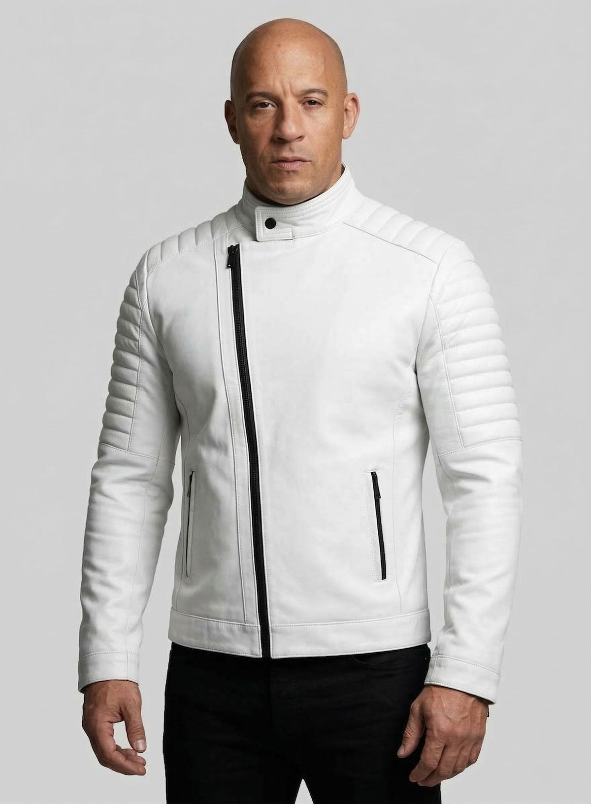 Vin Diesel xXx Premiere White Leather Jacket – worn look
