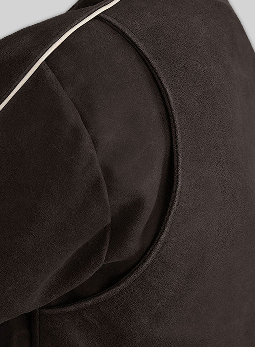 War Of The Worlds Black Leather Jacket – close-up and worn views