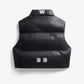 Washington Commanders women's black faux leather cropped puffer vest back view