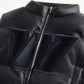 Washington Commanders women's black faux leather cropped puffer vest W team design detail