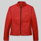 Whitney Houston Black Leather Jacket – front view