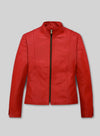 Whitney Houston Black Leather Jacket – front view