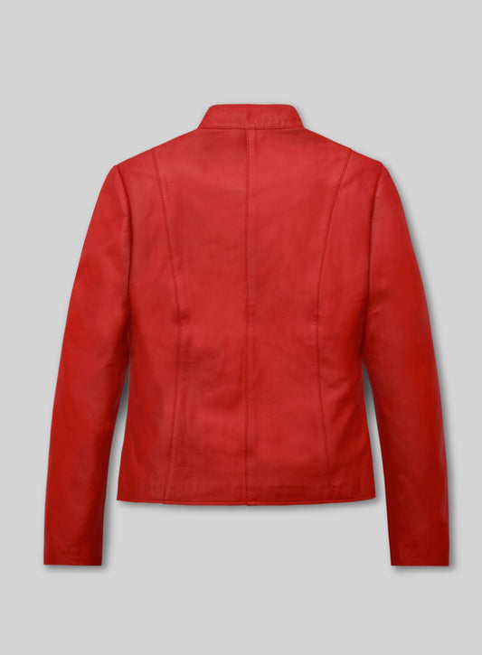 Whitney Houston Black Leather Jacket – back view