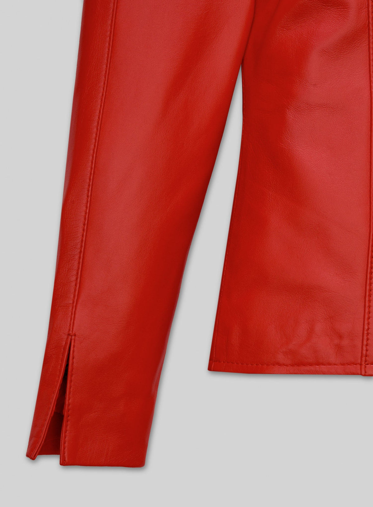 Whitney Houston Black Leather Jacket – close-up and worn views