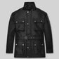 Will Smith I am Legend Black Leather Jacket – front view