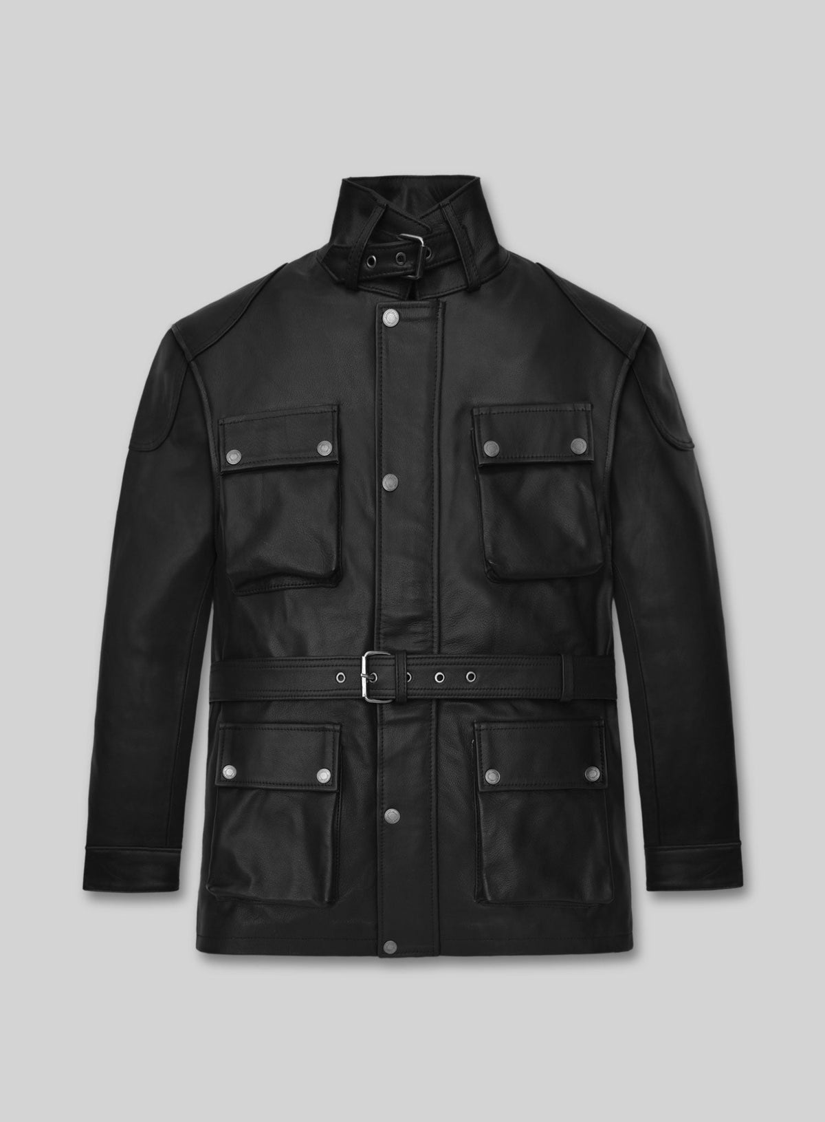 Will Smith I am Legend Black Leather Jacket – front view