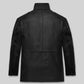 Will Smith I am Legend Black Leather Jacket – back view