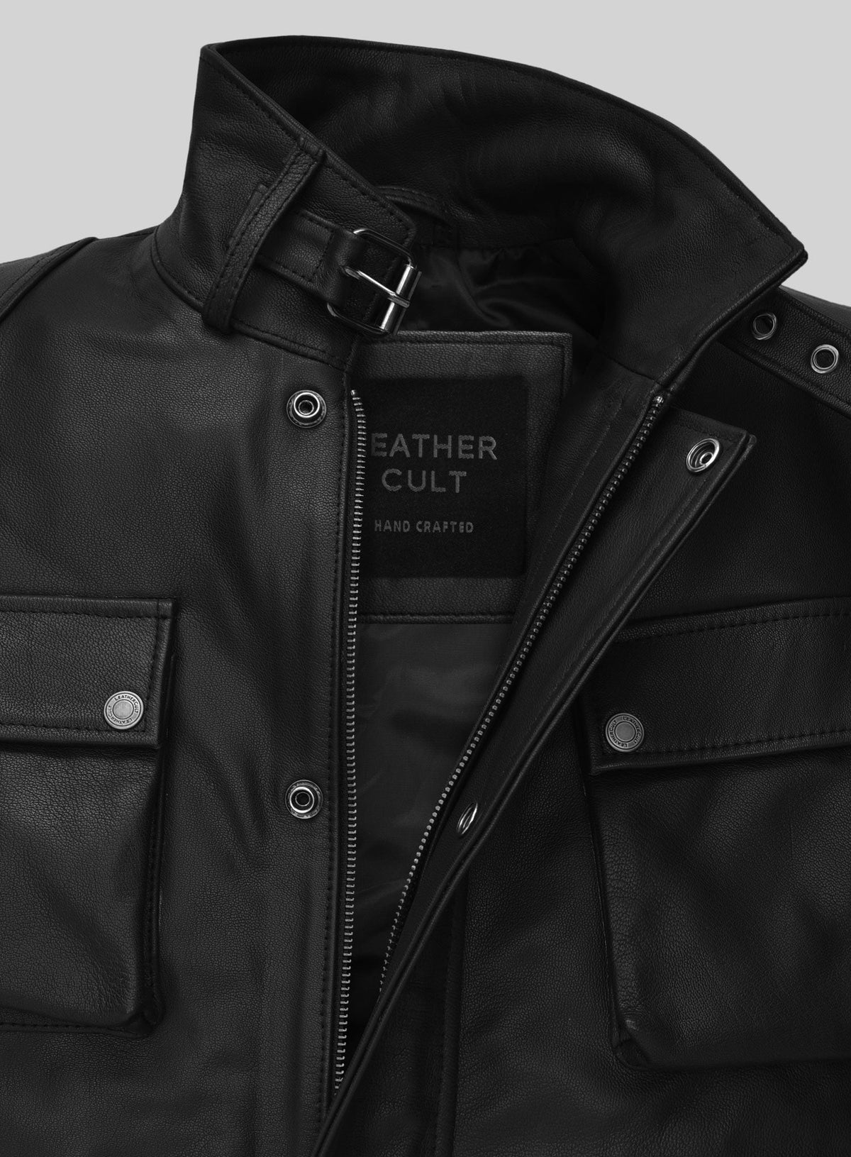 Will Smith I am Legend Black Leather Jacket – close-up and worn views