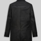 Will Smith I Robot Black Leather Long Coat – back view