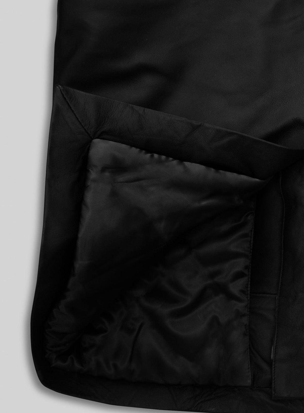 Will Smith I Robot Black Leather Long Coat – close-up and worn views