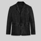 Will Smith Black Leather Blazer – front view