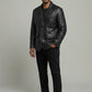 Will Smith Black Leather Blazer – back view