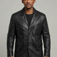 Will Smith Black Leather Blazer – close-up and worn views
