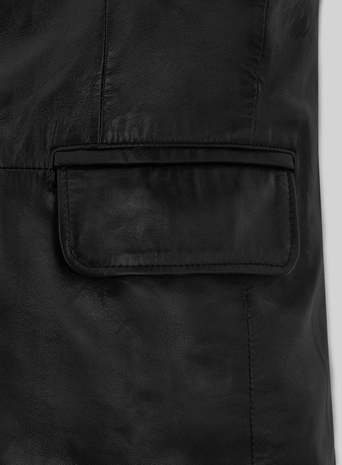 Will Smith Black Leather Blazer – close-up and worn views