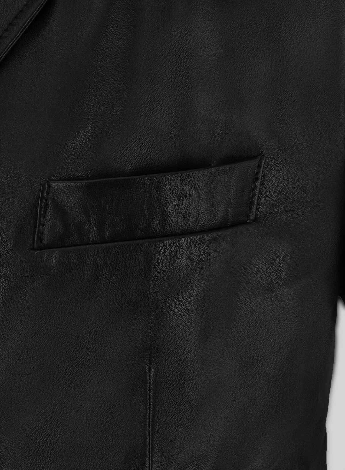 Will Smith Black Leather Blazer – close-up and worn views