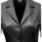Women’s Black Leather Blazer – Elegant Leather Coat for Women