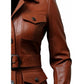 Women Brown Leather Coat