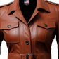 Women Brown Leather Coat