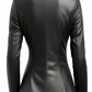 Women’s Black Leather Slim Fit Coat – Elegant &amp; Tailored