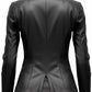 Women’s Black Leather Blazer – Elegant Leather Coat for Women