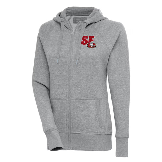 San Francisco 49ers Grey Zip-Up Hoodie (Recreated Edition)